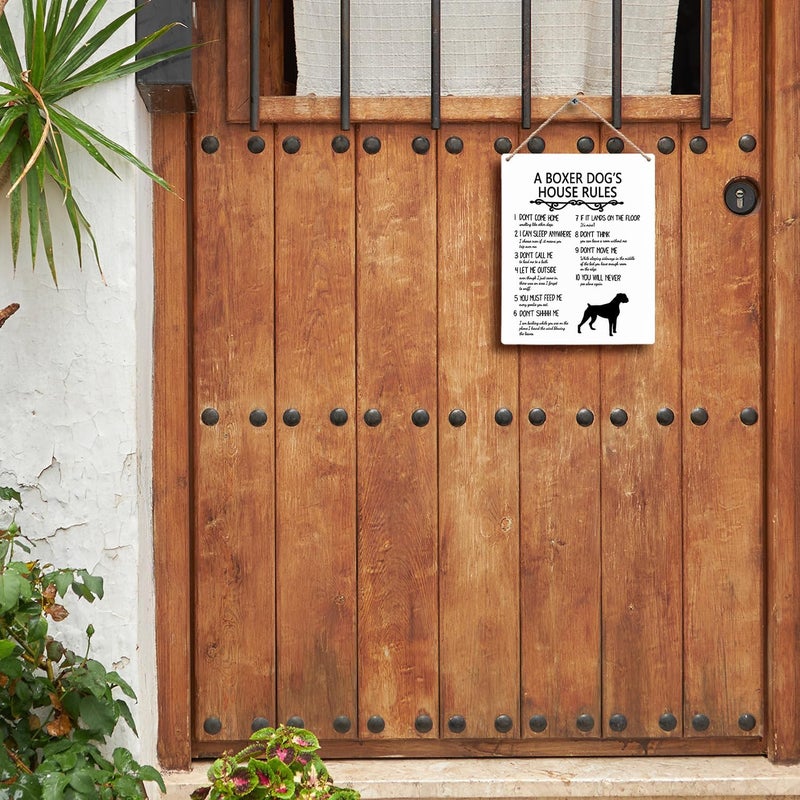 FUGWN A Boxer Dog’s House Rules Dog Wooden Signs 8x10, Boxer Dog Gifts for Lovers Women Men, Boxer Wall Decor, Signs for Home Decor, House Rules Sign for Boxer Lovers - Image 3